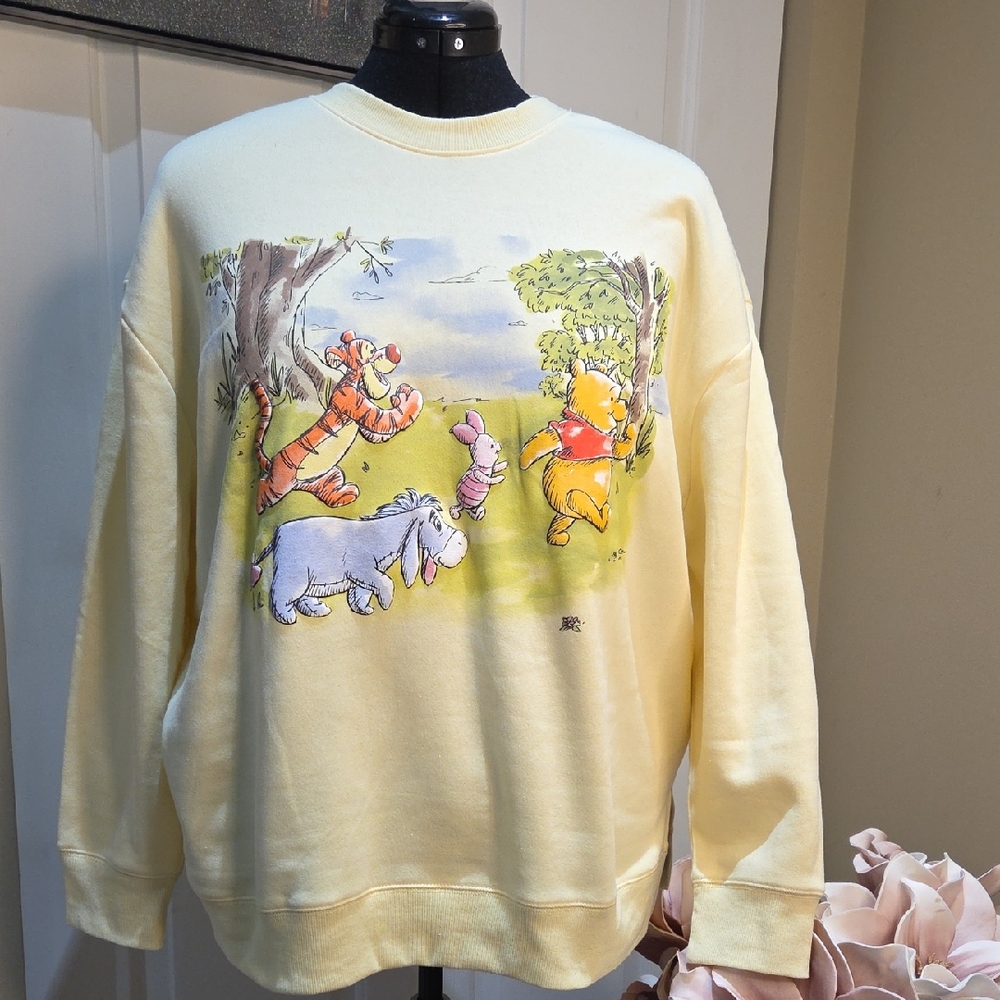 Nwt 1x & 2x Disney Yellow Winnie the Pooh Sweatshirt